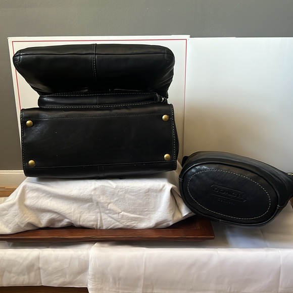 Coach Bleecker Black Leather Set - Shopper, Convertible Duffle, Demi Bag, Wallet - Picture 11 of 15